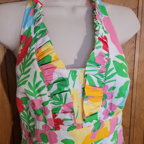 Lilly PULITZER Floral with Black Ants Sundress, Halter Dress Size 0 - Picture 2 of 7